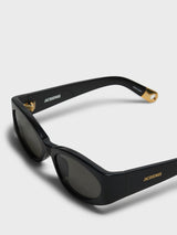 Jacquemus Eyewear - Ovalo Sunglasses in Black, Yellow Gold and Grey