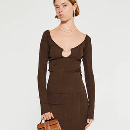 Jacquemus - Le Haut Pralu Top in Dark Brown