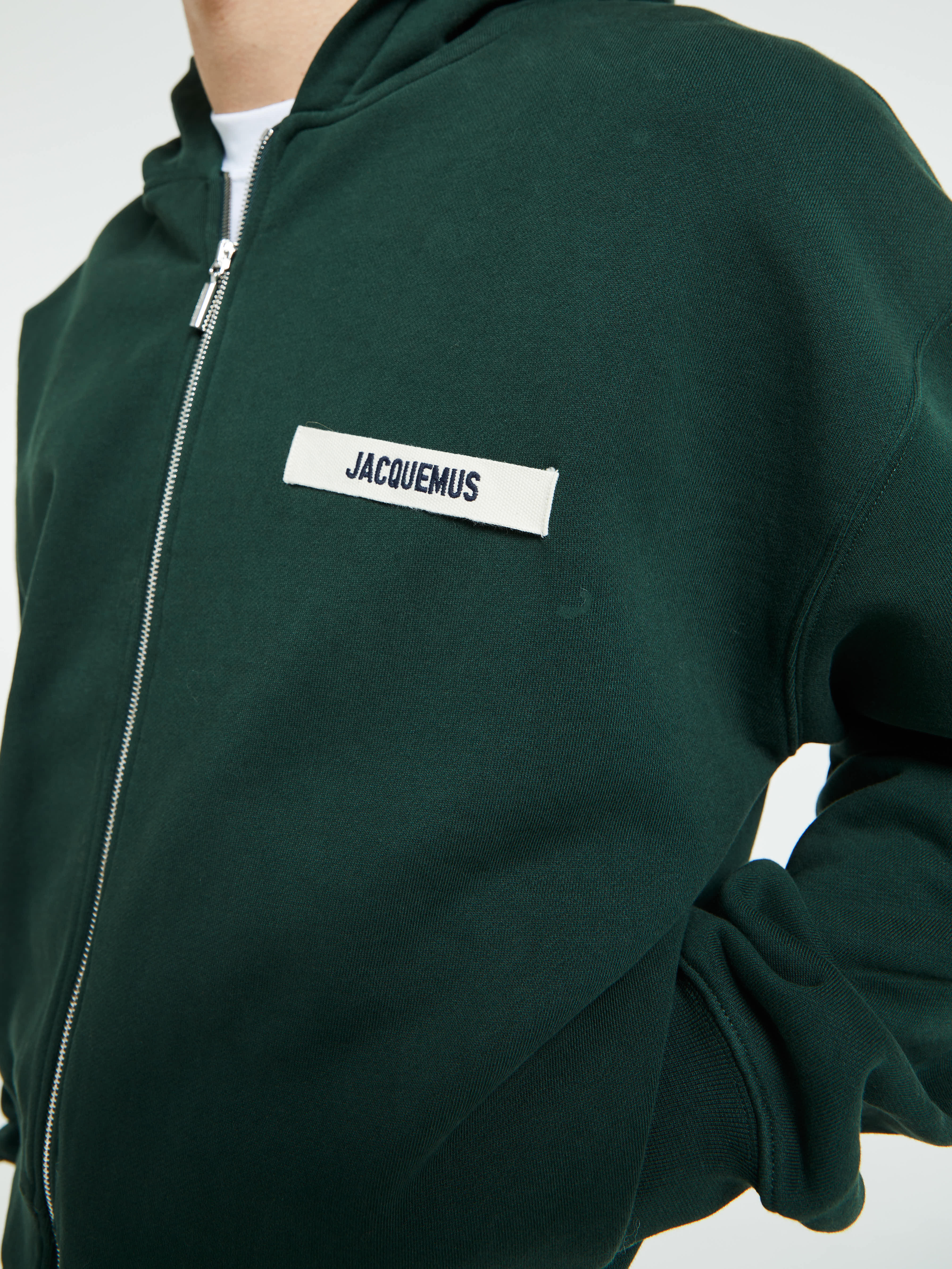 Jacquemus - Le Hoodie Zip Gros Grain in Dark Green 2