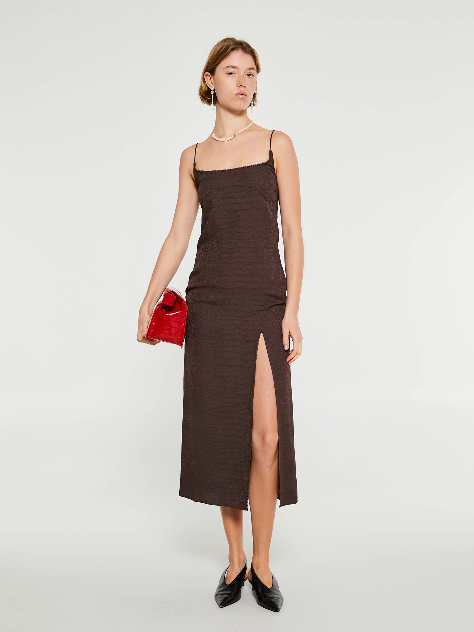 La Robe Notte Dress in Croco Brown