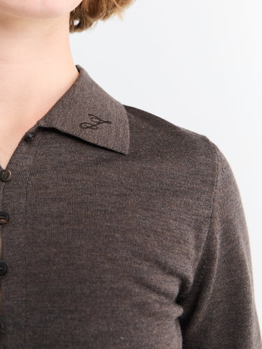 Jacquemus - Le Polo Merino ML in Dark Brown