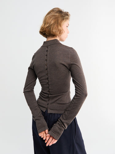 Jacquemus - Le Polo Merino ML in Dark Brown