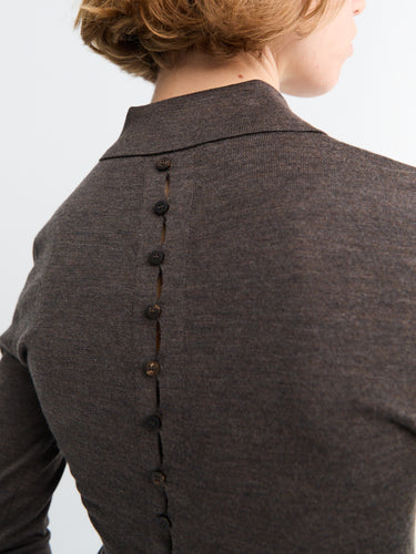 Jacquemus - Le Polo Merino ML in Dark Brown