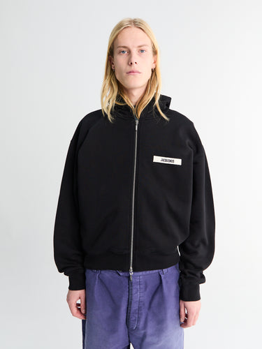 Jacquemus - Le Hoodie Zip Gros Grain in Black
