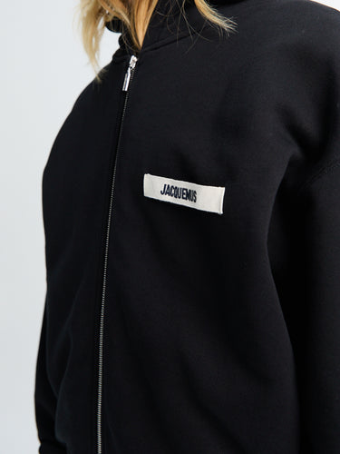 Jacquemus - Le Hoodie Zip Gros Grain in Black