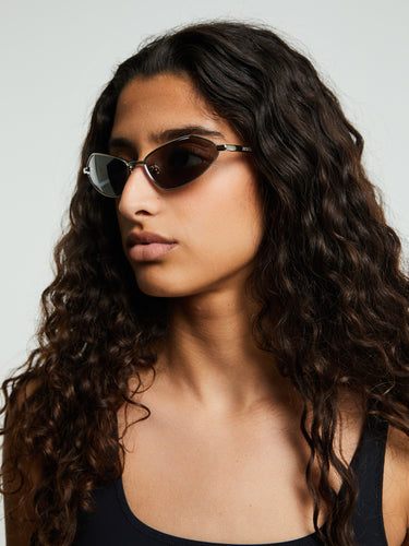 Jacquemus Eyewear - Bambino Metal Sunglasses in Silver, Matt White and Silver