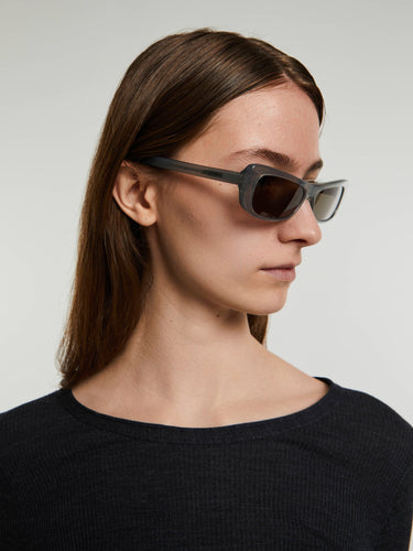 Jacquemus Eyewear - Capri Sunglasses in Metallic Grey, Matt Black and Grey