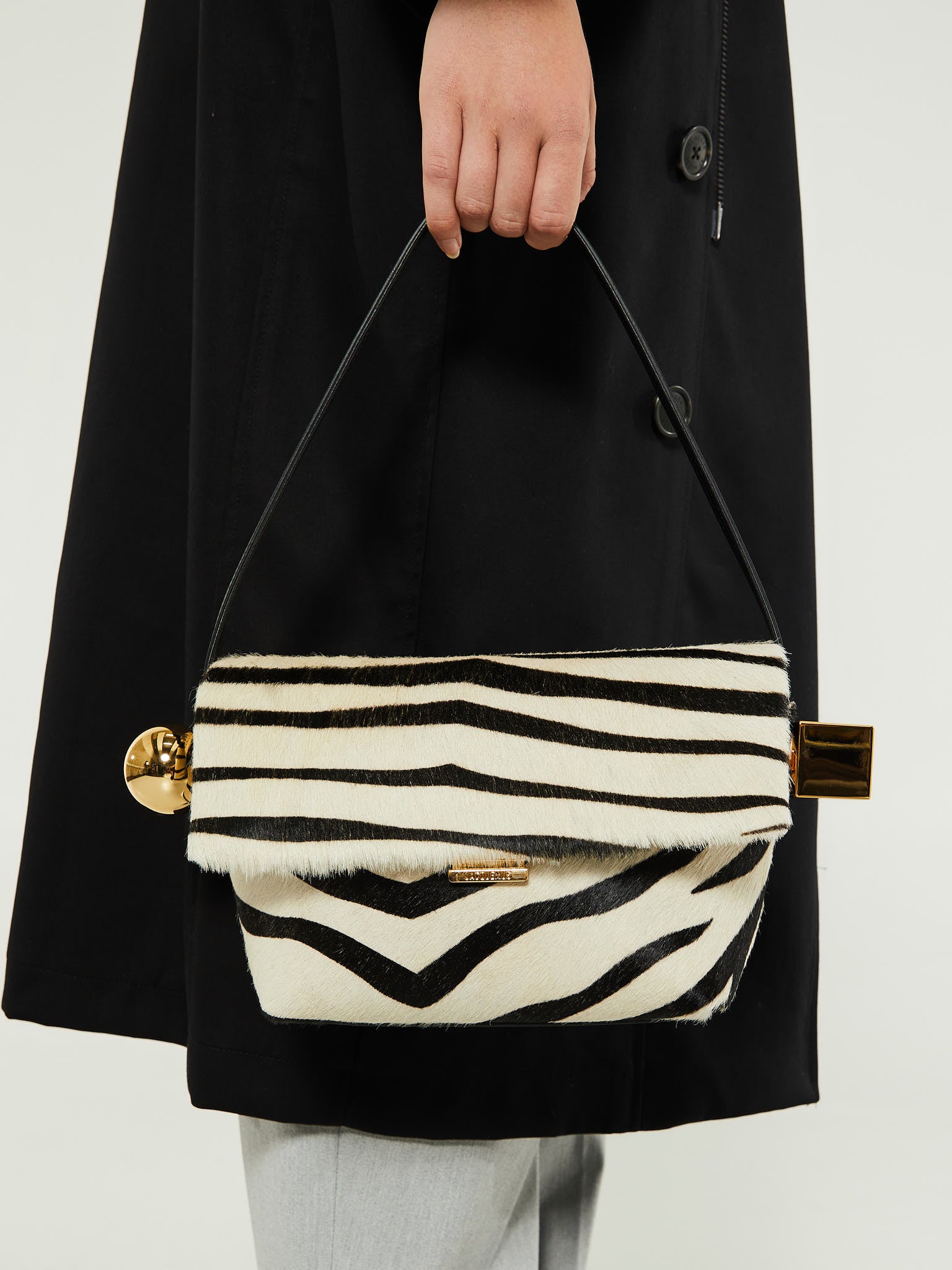 Jacquemus - Le Rond Carre Bag in Black and White Zebra