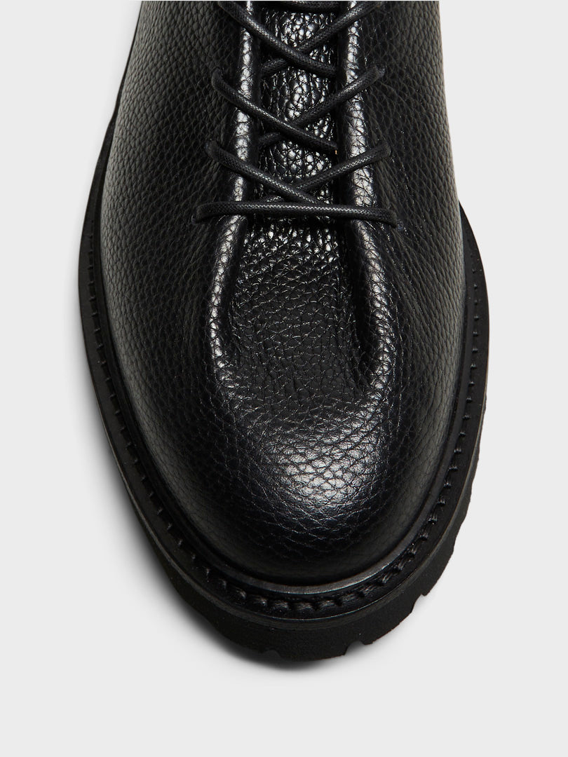 Jacques Solovire Paris - Edouard Lug Derby in Grained Black Stoy Jacques Solovire Paris - Edouard Lug Derby in Grained Black Stoy