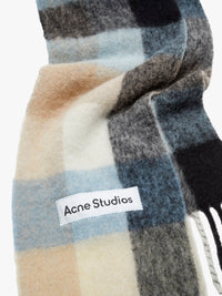 Acne Studios - Vally Checked Scarf in Blue, Beige and Black