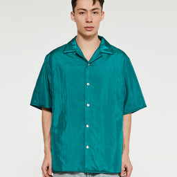 Jil Sander - Padded Silk Shirt in Teal green
