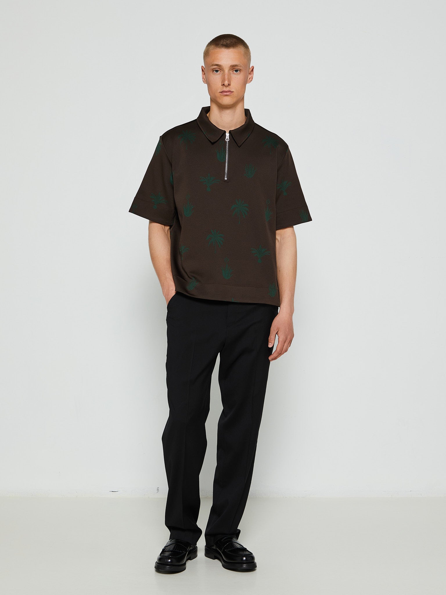 Short Sleeve Polo in Brown