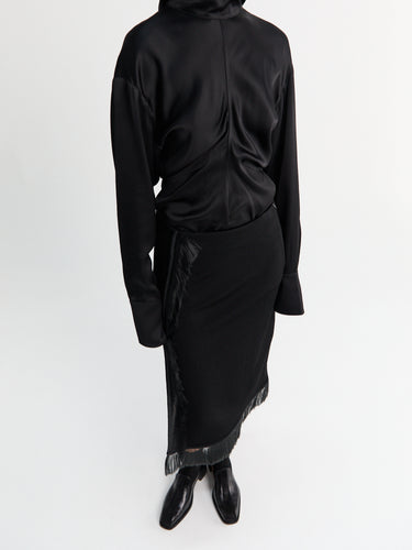Jil Sander - Fringed Midi Skirt in Black