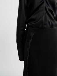 Jil Sander - Fringed Midi Skirt in Black