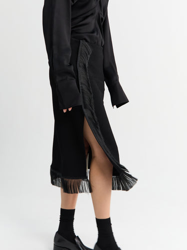 Jil Sander - Fringed Midi Skirt in Black