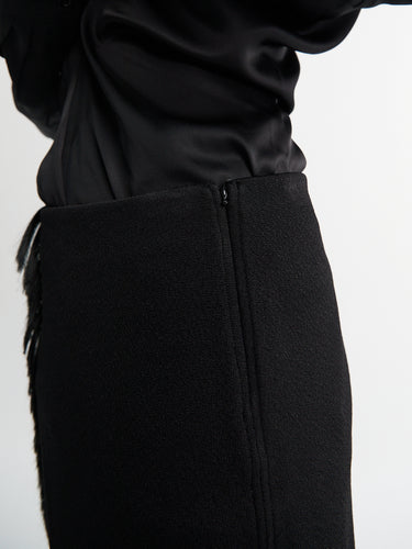 Jil Sander - Fringed Midi Skirt in Black