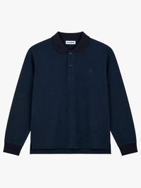 Jil Sander - Long-Sleeved Embroidery Polo in Ink