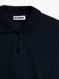 Jil Sander - Long-Sleeved Embroidery Polo in Ink