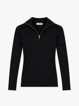 Jil Sander - T-Shirt HN Long-Sleeved Half-Zip in Black