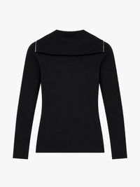 Jil Sander - T-Shirt HN Long-Sleeved Half-Zip in Black