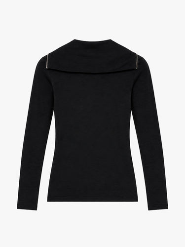 Jil Sander - T-Shirt HN Long-Sleeved Half-Zip in Black