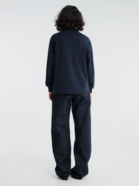 Jil Sander - Long-Sleeved Embroidery Polo in Ink