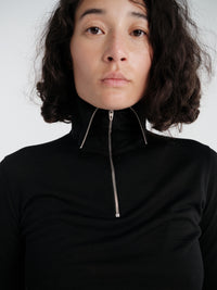 T-Shirt HN Long-Sleeved Half-Zip in Black