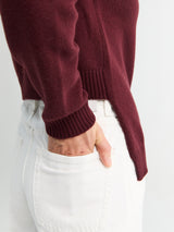 Jil Sander - Long Sleeve Split Collar Jumper in Cherry