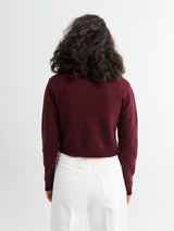 Jil Sander - Long Sleeve Split Collar Jumper in Cherry