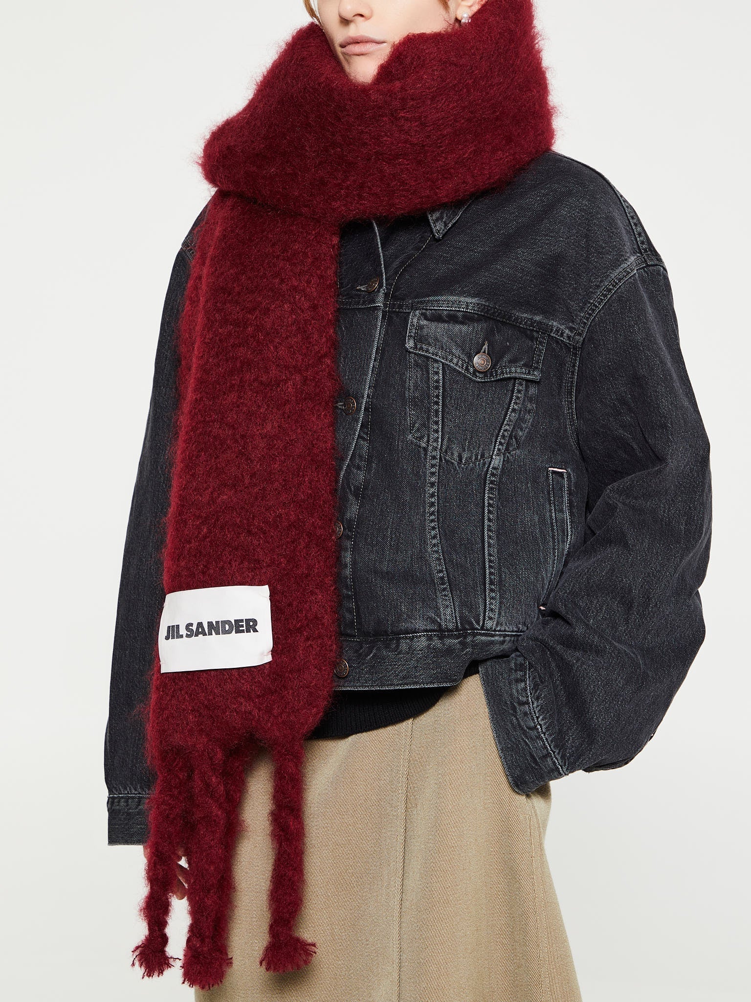 Jil Sander - Plain Scarf in Burgundy