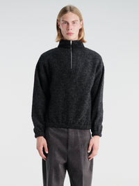 Jil Sander - Sweatshirt HN Longsleeved Embroidery in Lava Stone