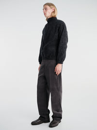 Jil Sander - Sweatshirt HN Longsleeved Embroidery in Lava Stone