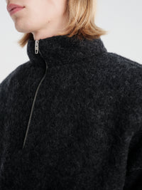 Jil Sander - Sweatshirt HN Longsleeved Embroidery in Lava Stone