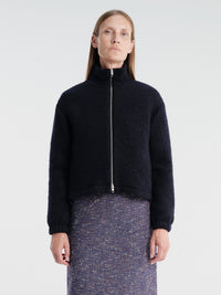 Jil Sander - Zip Up Sweatshirt Embroidery in Ink