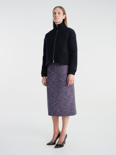 Jil Sander - Zip Up Sweatshirt Embroidery in Ink