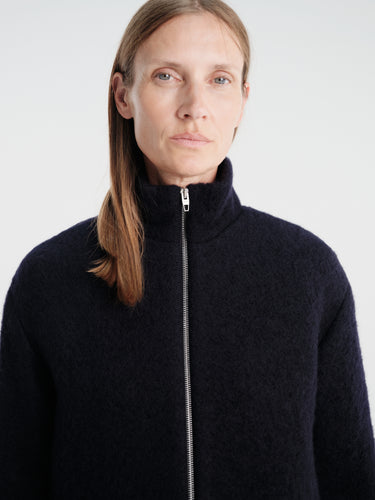 Jil Sander - Zip Up Sweatshirt Embroidery in Ink