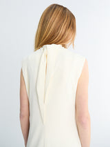 Jil Sander - Sleeveless High-Neck Dress in Chalk