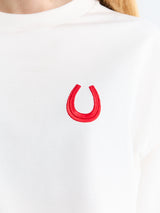 Jil Sander - Crewneck Shortsleeved Embroidered T-shirt in Porcelain