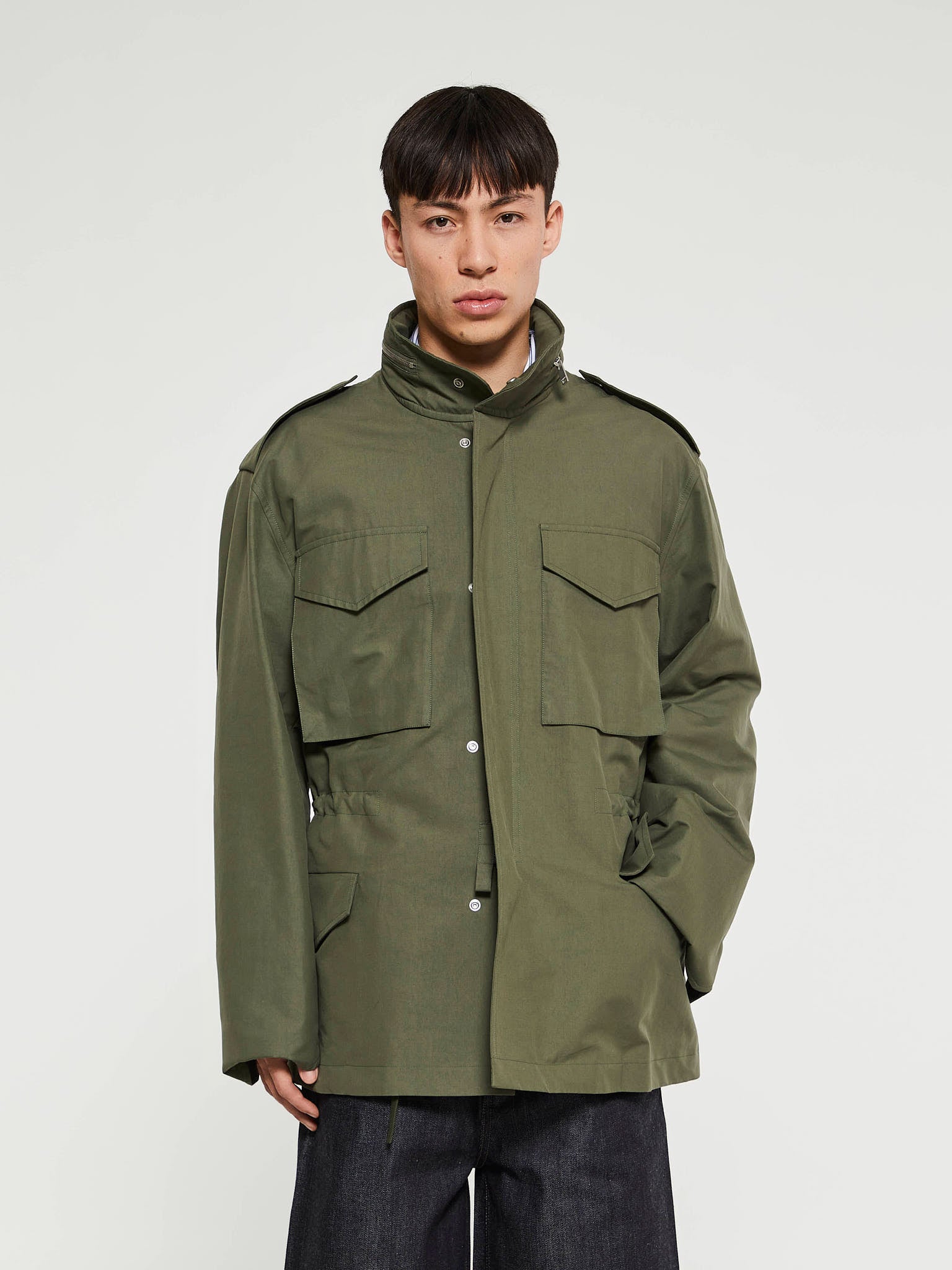 Lightweight Cotton Jacket in Thyme Green