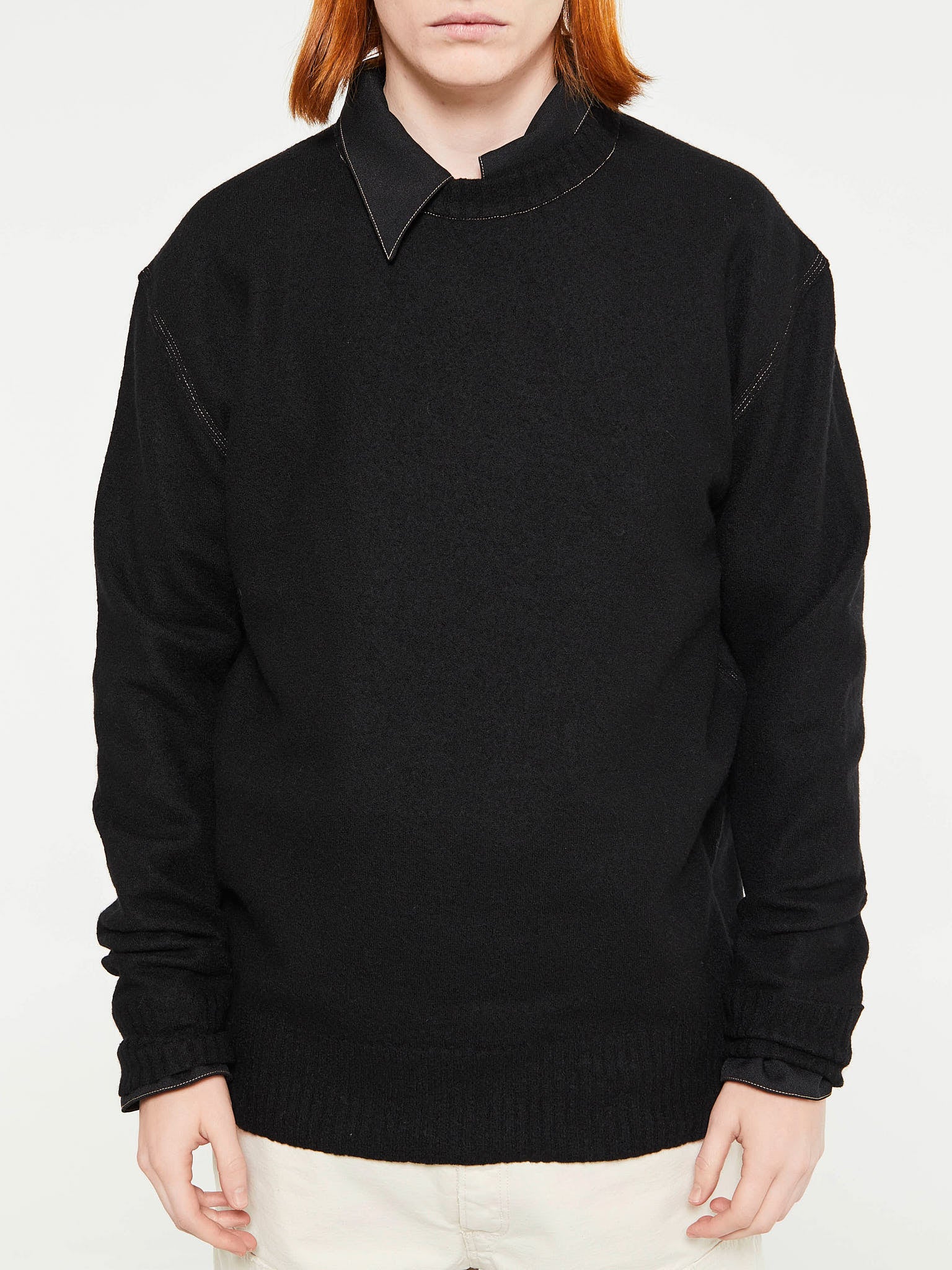 Jil Sander - Cotton Longsleeved Jumper in Black