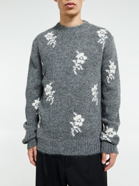 Jil Sander - Wool Blend Crew-Neck Sweater in Grey