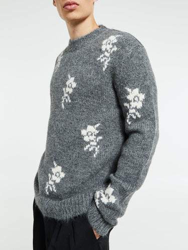 Jil Sander - Wool Blend Crew-Neck Sweater in Grey