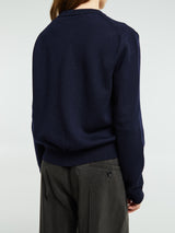 Jil Sander - Wool Blend Embroidered Cardigan in Navy
