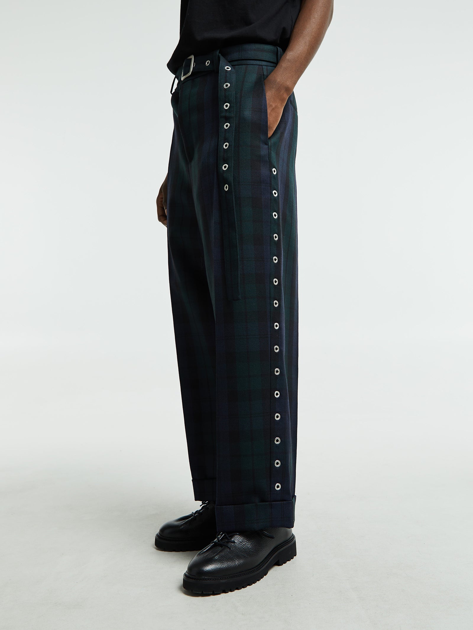 Jil Sander - Checked Trousers in Blue