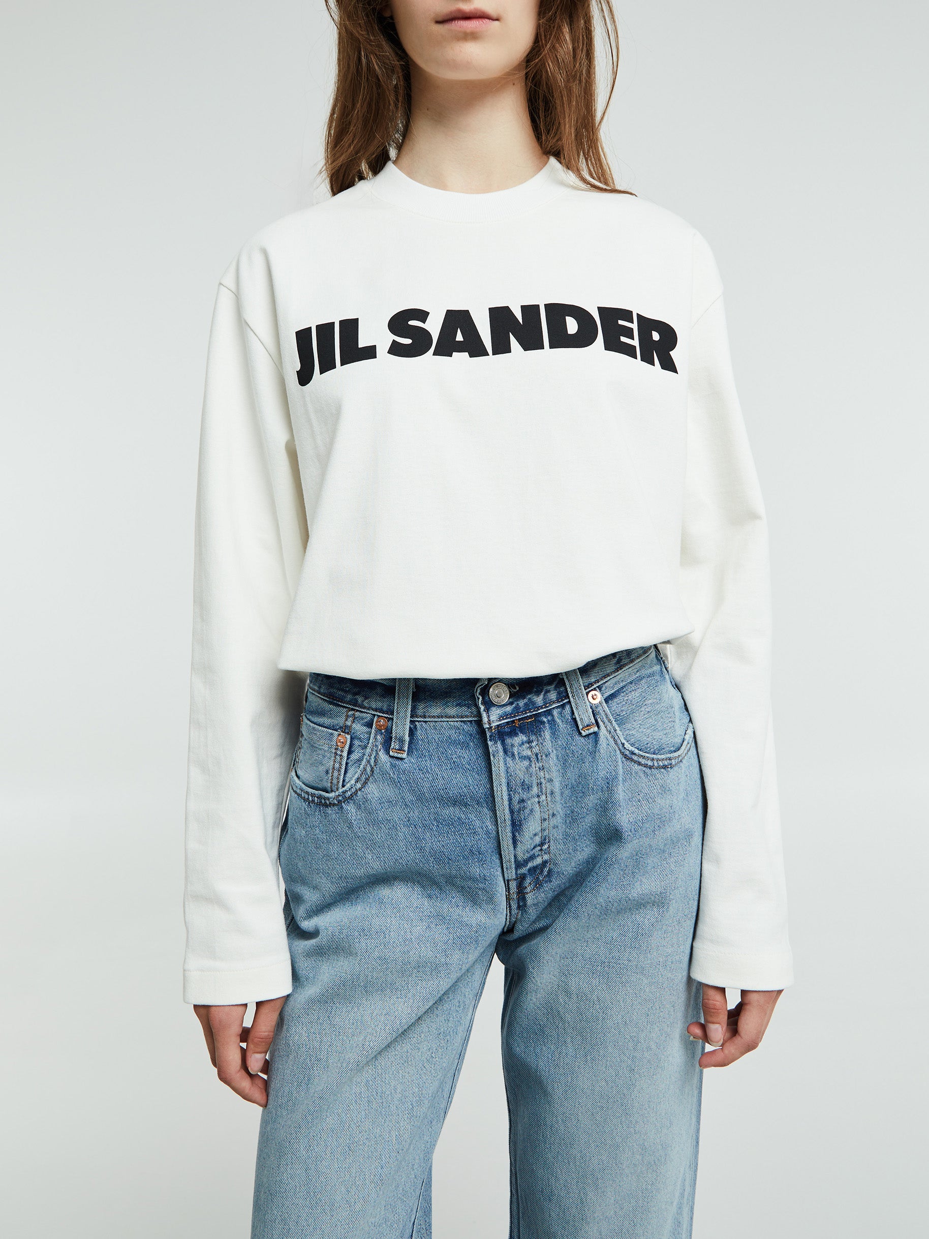 Jil Sander - Cotton Long Sleeve Shirt in Porcelain