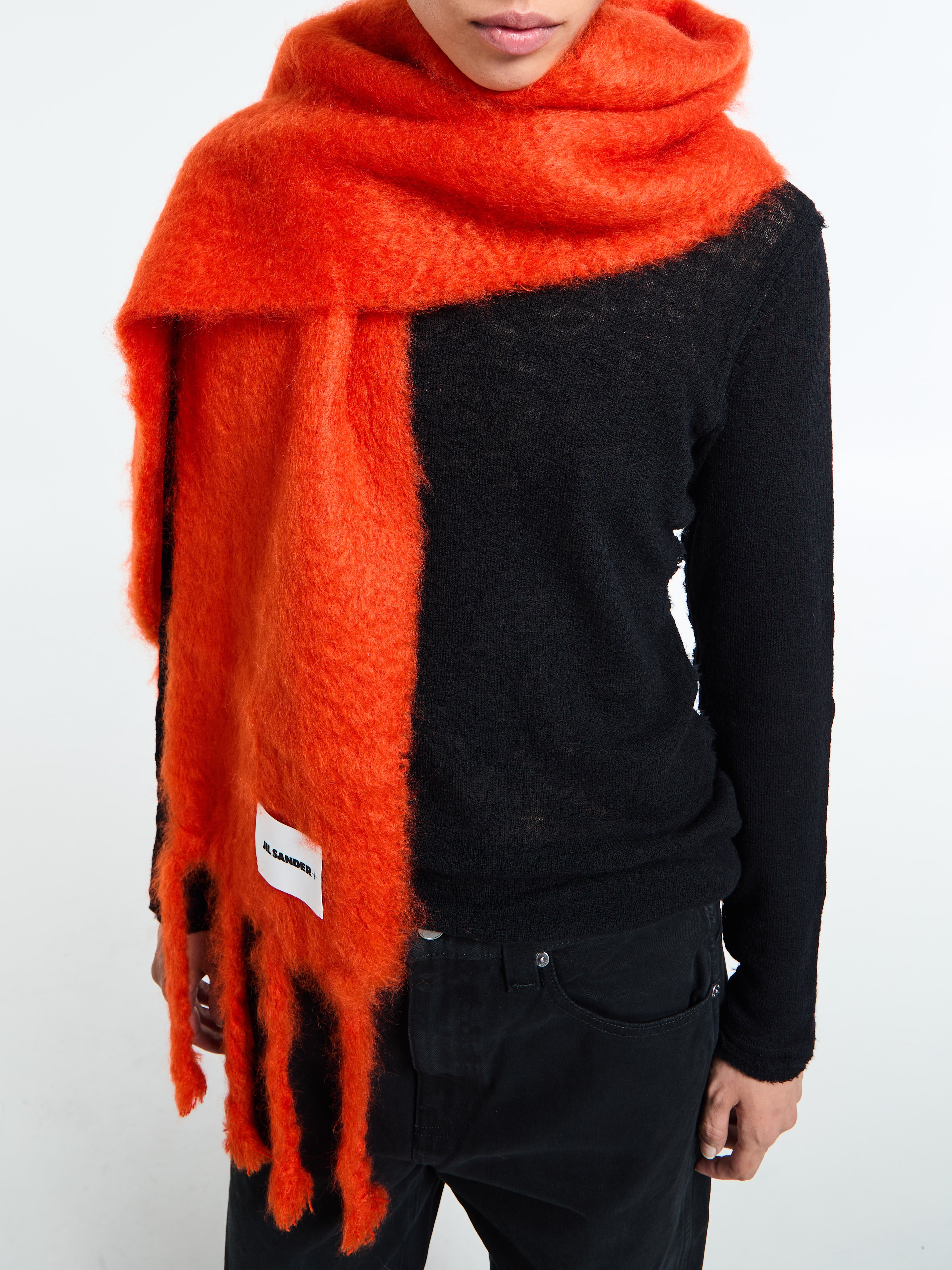 Jil Sander - Wool Blend Scarf in Bright Red