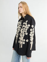 Khaite - Argo Top Floral Embroidery in Black