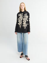 Khaite - Argo Top Floral Embroidery in Black