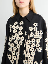 Khaite - Argo Top Floral Embroidery in Black