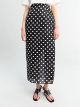 Khaite - Winton Skirt in Medium Dot Black